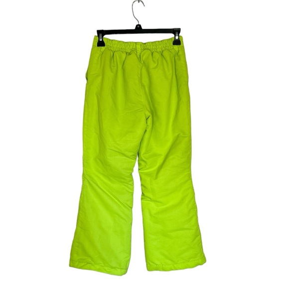Lime green ski/snow pants with elastic waist size 10-12 - Picture 2 of 6